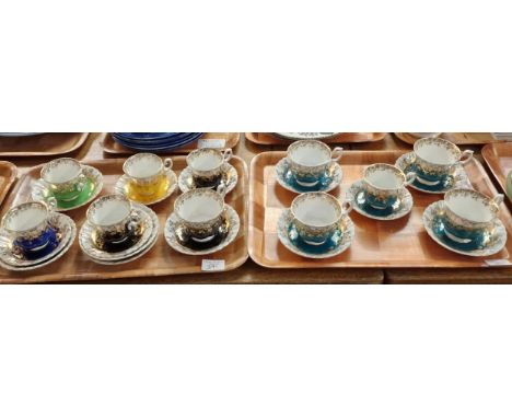 Collection of Royal Albert bone china 'Regal' series cups and saucers and trios.  (B.P. 21% + VAT)
