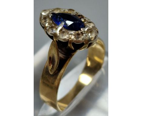 9ct gold oval stone dress ring.  3.5g approx.  Size K.   (B.P. 21% + VAT)