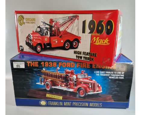 Franklin Mint Precision Models 1:32 scale the 1938 For Fire Engine. In original box. Together with Tread Marks Series 1960 mo
