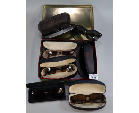 Collection of sunglasses in cases marked Karen Millen, Adrienne Vittadini, Carrera, Gucci etc. (B.P. 21% + VAT)