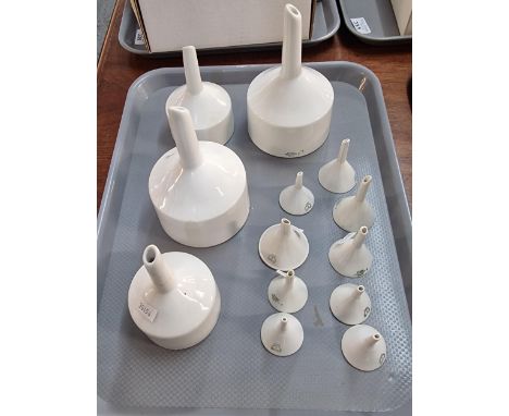 Collection of thirteen Royal Worcester and other ceramic graduated funnels. (13) (B.P. 21% + VAT)