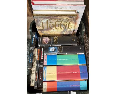 Box of Harry Potter books to include: 'Harry Potter and the Philosopher's Stone', 'Order of the Phoenix', 'Half Blood Prince'