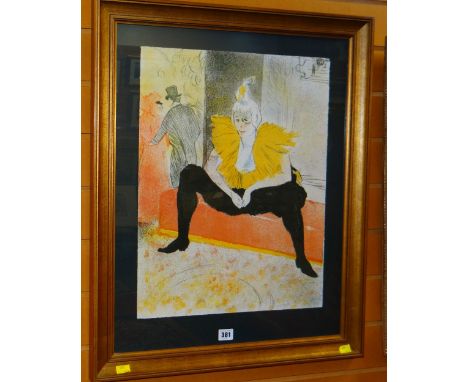 HENRI DE TOULOUSE-LAUTREC limited edition (1176/1250) blind stamped lithograph - seated female dancer with open legs, 51 x 49