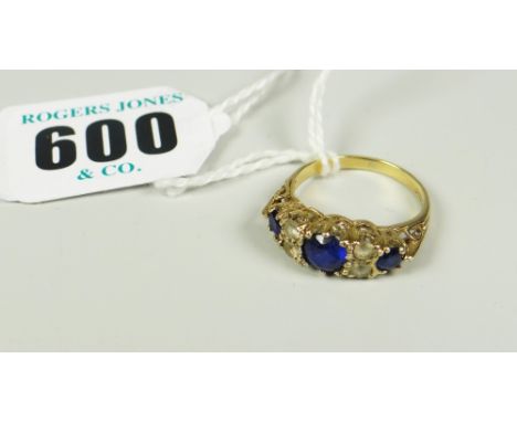 9 CARAT YELLOW GOLD SAPPHIRE SET RING 2.7 grams approx