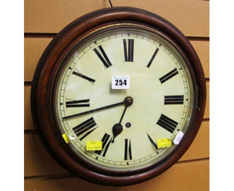 A VINTAGE CIRCULAR DIAL OFFICE CLOCK having a white dial bearing roman numerals