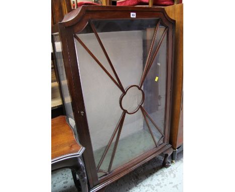 A GOOD VINTAGE SINGLE-DOOR CHINA CABINET on ball and claw supports