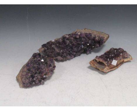 Three pieces of amethyst in natural form