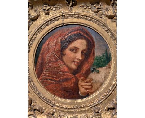 M. Martin (19th Century School) The Tambourine Player signed and dated 1863oil on board18.5cm diameterhoused in a gilt frameS