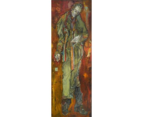 Kate Eric (Kate Tedman, 1979- and Eric Siemens, 1974-)  Higher Education II signed with monogram (centre left) oil and acryli
