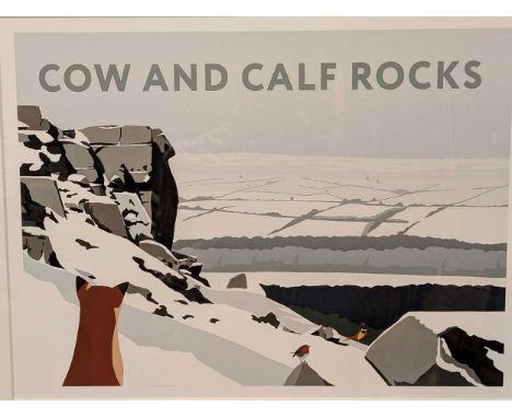 Richard O'Neill (Modern Contemporary) Cow and Calf Rocksunsignedgiclee print30 x 40cm