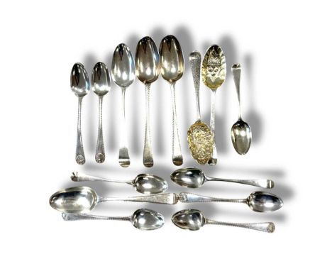 A large collection of bottom marked silver flatware, 650g (21ozt) gross