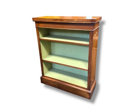 A walnut open bookcase, 95 x 76 x 28.5cmThe general condition is good, there are light sratching and indentation, consistant 