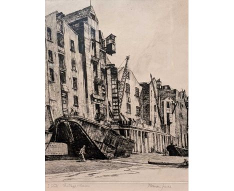 A Group Of Three Etchings to include a signed in pencil etching of Radcliffe, Wales, first state by Norman Jones (British, 18