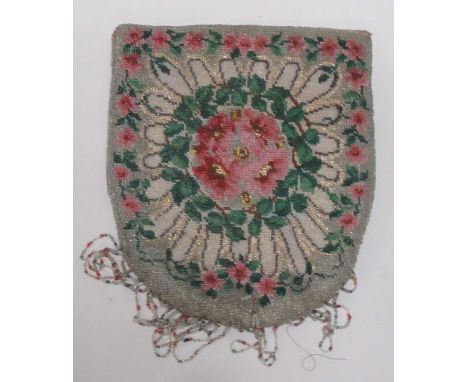 A beaded evening bag, early 20th century, a Paisley pattern printed shawl, and a few others