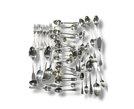 A large collection of Exeter marked silver flatware, 1861g (60ozt)