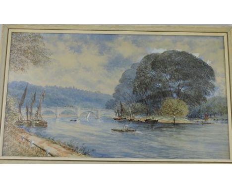 R. Cadogen-Rothery, Richmond Bridge, watercolour, signed and dated lower left 1890, 31 x 54cm.
