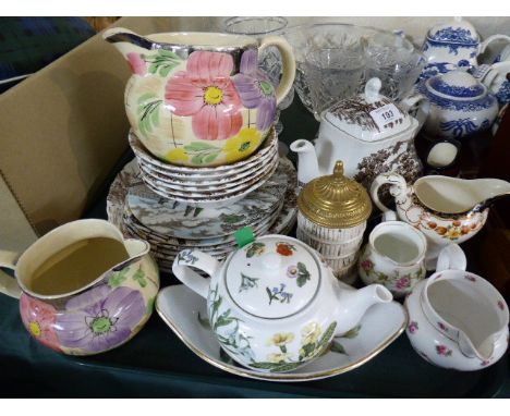 A Collection of Arthur Woods and Other Jugs, Myott The Hunter Teapot and Coaching Days Series Bowls and Plates Etc 