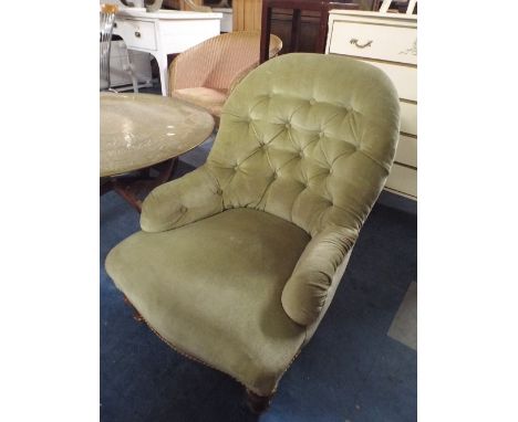 A Vintage Button Upholstered Ladies Nursing Chair