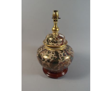 An Oriental Style Vase Shaped Table Lamp, 35 cm High