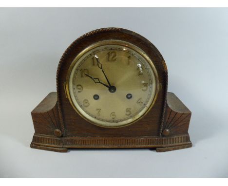 An Oak Art Deco Mantle Clock 