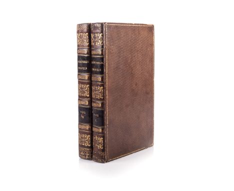 FIRST EDITION, 8vo, xii +322, 384 pp, full leather with gilt decoration on spine, marbled edges, 2 frontis and 8 hand coloure