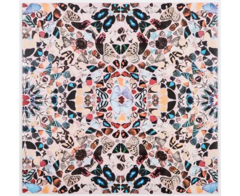 signed colour silkscreen and offset lithograph on wallpaper 53 by 52cm Damien Hirst, arguably the most celebrated creative to