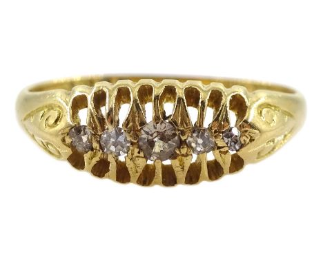 Early 20th century 18ct gold five stone diamond ring, London 1916