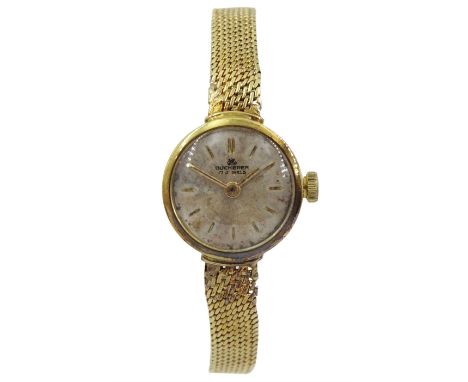 Bucherer 18ct gold ladies manual wind bracelet wristwatch, stamped 750