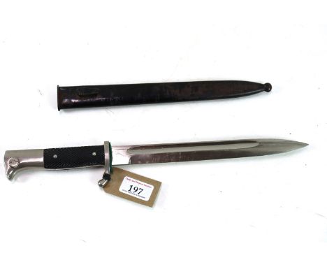 A Third Reich era dress bayonet with scabbard. Bayonet by Carl Gustav Spitzer Solingen