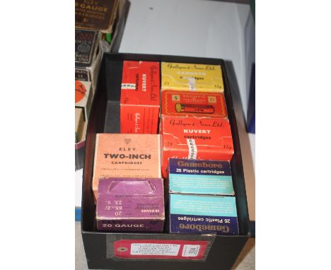 A box containing seven various boxes of cartridges all full apart from Eley 2" of 15 NB This item can only be purchased by so