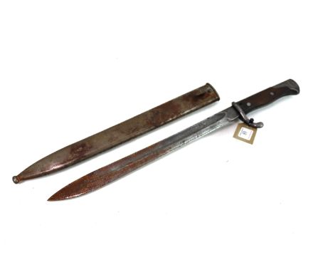 A German model 98/05 "Butcher" bayonet and scabbard 