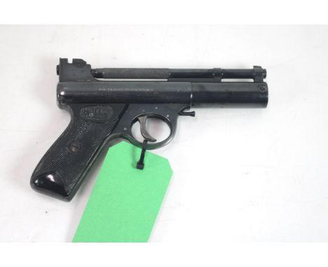 A post war Webley MKI .177 Cal. air pistol in overall good condition with no damage to grips. NB As a post 1939 air weapon th