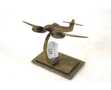 A brass model Whirlwind (Westland) on brass base