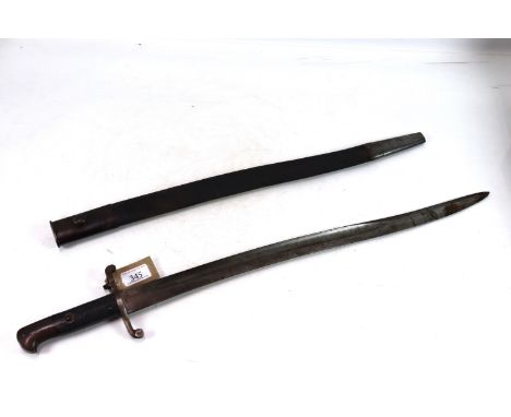 A British "Whitworth" sword bayonet with scabbard. This example of a rare British bayonet in good  overall condition