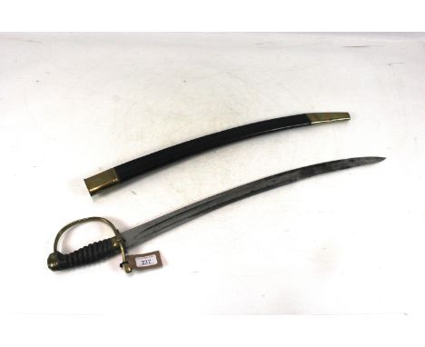 A fine Victorian "Police Hanger" with brass mounted leather scabbard, blade stamped Mole Birm and etched "Rutland Police No.8