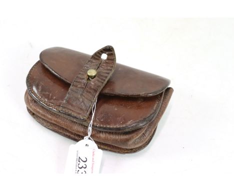 A leather ammunition pouch