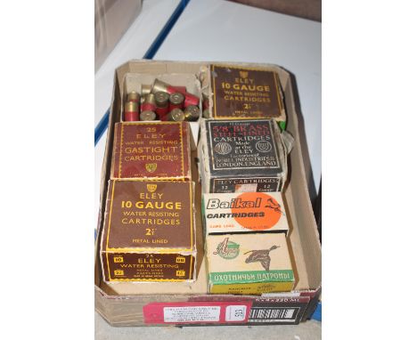 A quantity of boxed mainly Eley cartridges including 10 bore examples (not all boxes are full), NB This item can only be purc