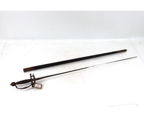 A Continental  small sword with cast and wire bound hilt, scabbard included 