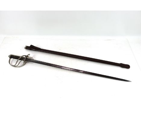 A British model 1821 Officers dress sword with leather scabbard by Wilkinson London, blade with Turkish cypher etc. 