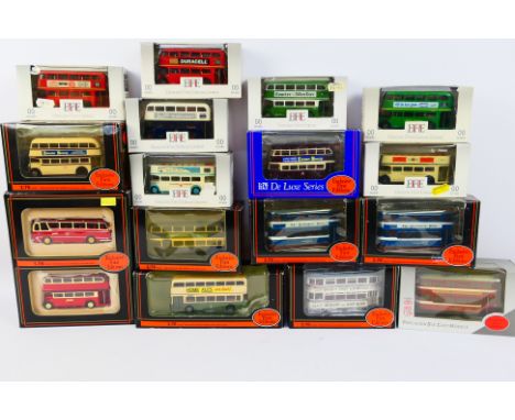 EFE - Sixteen boxed bus and tram models in 1:76 scale including #15901DL Leyland PD 1 Highbridge Leicester Mercury, #14202 Br