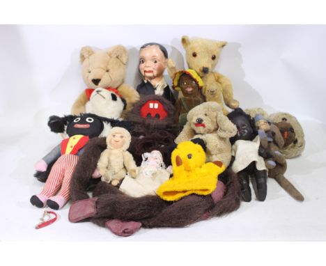Allwin - Chad Valley - Roddy - Reliable Toys - A collection of vintage teddy bears, dolls and puppets including a Chad Valley
