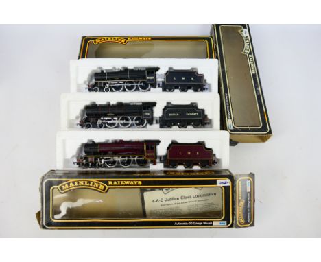 Mainline - Three boxed OO gauge steam locomotives and tenders from Mainline. Lot consists of Mainline #37061 Class 6P Jubilee