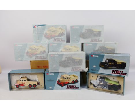 Corgi Heavy Haulage - Two ex-shop stock trade boxes of eight Limited Edition Corgi Heavy Haulage Scammell Contractor model ve