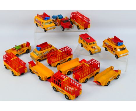 Corgi Toys - An unboxed group of diecast 'Jean Richard Pinder' model vehicles and accessories from Corgi. Lot includes Chevro