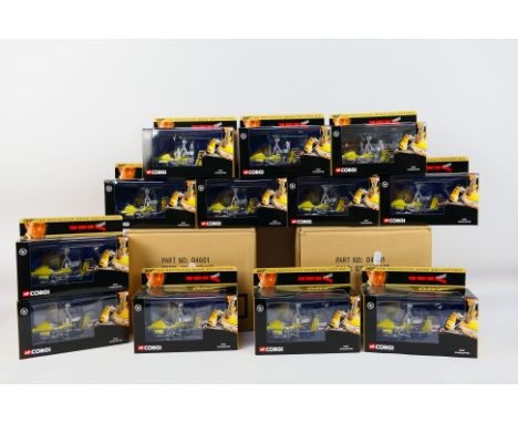 Corgi - Two, ex-shop stock, trade boxes containing a total of 12 Corgi '007 The Definitive Collection' #04601 Gyrocopter 'You