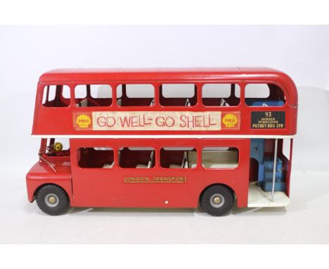 Triang - Tinplate - A large vintage unboxed tinplate Routemaster bus (58cm long x 31cm high). item has some minor age relate 