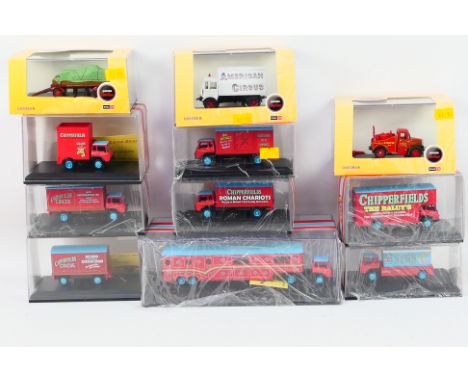 Oxford Diecast - A collection of 11 boxed diecast model vehicles predominately from the Oxford Diecast 'Chipperfields Circus'