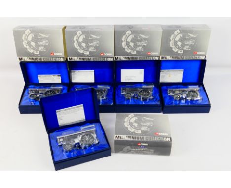 Corgi - Five boxed Corgi 1:50 scale 'Millenium Collection' #80107 Fowler B6 Showmans Engine. The models in chrome, which are 