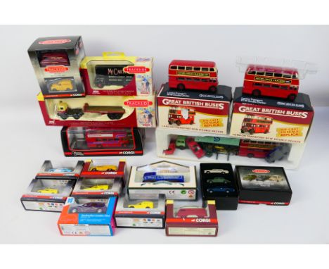 Corgi - Trackside - Atlas - A group of mostly boxed vehicles in 1:76 railway scale including limited edition Daimler bus in D