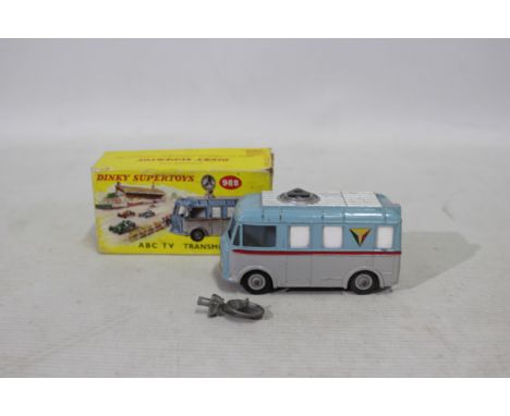 Dinky Toys A boxed Dinky Toys # 988 'ABC TV' Transmitter Van. The model with two-tone blue and grey body, red side flashes, s